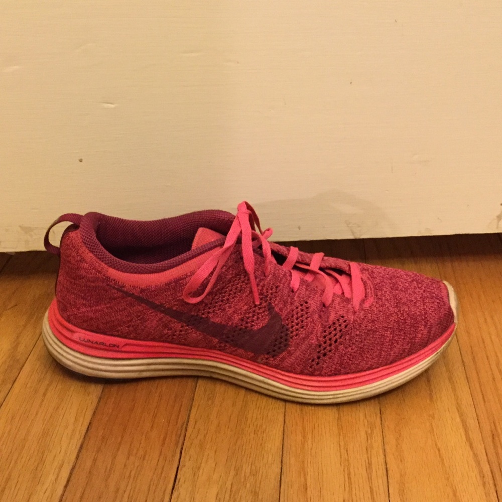 Nike Bright Pink Lunarlon Sneakers - Picture 2 of 3